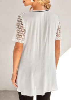 Lace Stitching White Contrast Stitch Blouse 8 Lace Stitching White Contrast Stitch Blouse -OLALA Clothing Shop 290851 P 16396329642121