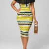 Chiffon Panel Multi Color Striped Bodycon Dress -OLALA Clothing Shop 292857 P 16407726749370