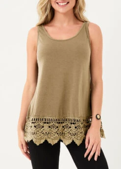 Light Khaki Lace Stitching Tank Top 9 Light Khaki Lace Stitching Tank Top -OLALA Clothing Shop 304424 P 16533825224003