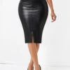 Black Split Elastic Waist Bodycon Skirt 2 Black Split Elastic Waist Bodycon Skirt -OLALA Clothing Shop 318780 P 16675283822550