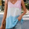 Multi Color Pocket V Neck Tank Top -OLALA Clothing Shop 322220 P 16732328288230