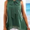 Blackish Green Bowknot Layered Tank Top -OLALA Clothing Shop 322816 P 16757674359130