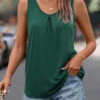 Blackish Green Scoop Neck Tank Top