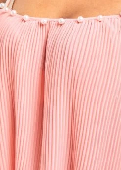 Pink Pearl Strappy Square Neck Camisole Top -OLALA Clothing Shop 329057 P 16801583296934