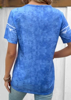 Sky Blue Short Sleeve Round Neck T Shirt 7 Sky Blue Short Sleeve Round Neck T Shirt -OLALA Clothing Shop 330006 P 16841478369631