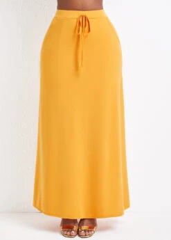 Ginger Pocket A Line Drawastring Maxi Skirt -OLALA Clothing Shop 331391 P 16820714790883