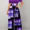 Purple Criss Cross Ombre Short Sleeve Maxi Dress 2 Purple Criss Cross Ombre Short Sleeve Maxi Dress -OLALA Clothing Shop 331571 P 1683797258192