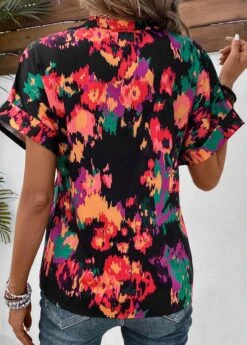 Multi Color Patchwork Dazzle Colorful Print Blouse 8 Multi Color Patchwork Dazzle Colorful Print Blouse -OLALA Clothing Shop 333372 P 16854384267461