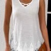 White Lace V Neck Tank Top -OLALA Clothing Shop 333577 P 16856140216860