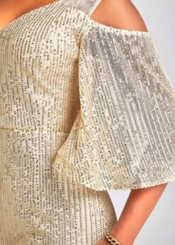Golden Sequin Half Sleeve Maxi Dress 11 Golden Sequin Half Sleeve Maxi Dress -OLALA Clothing Shop 334049 P 16859657456984