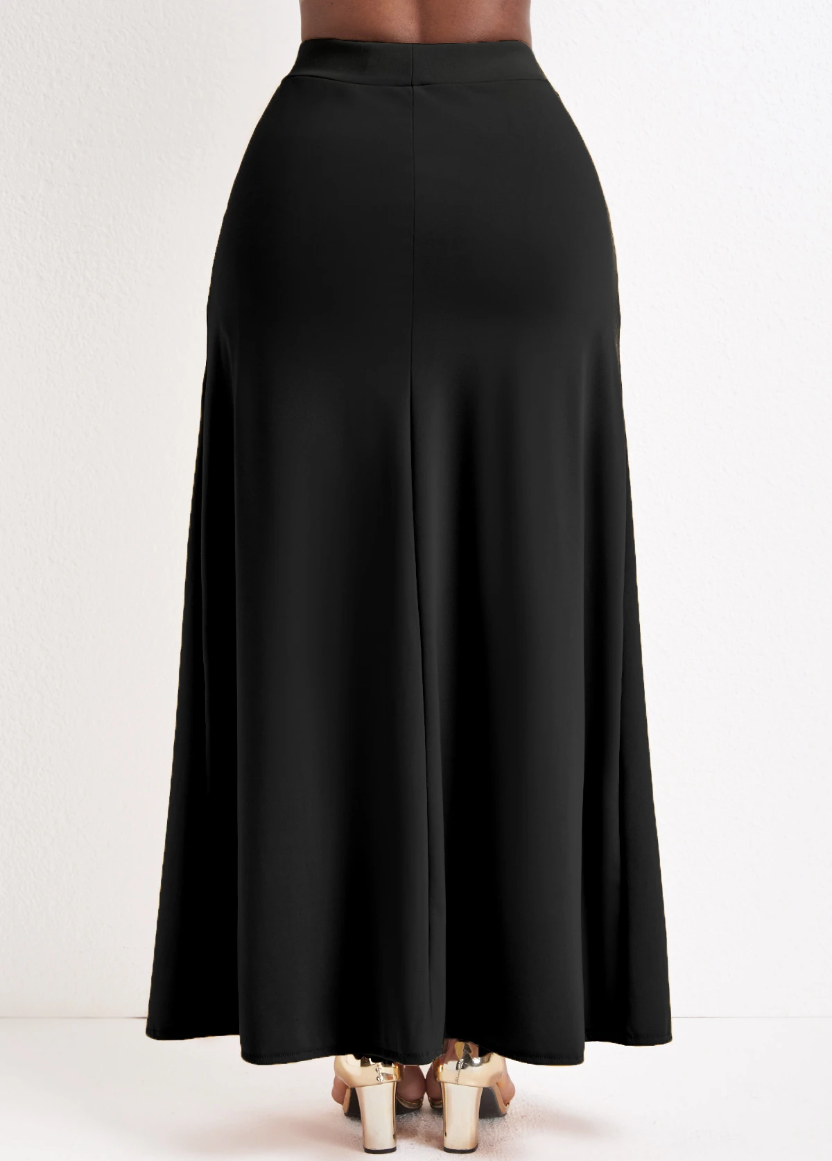 Black Pocket A Line Drawastring Maxi Skirt 4 Black Pocket A Line Drawastring Maxi Skirt - Image 2