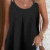 Black Lightweight Scoop Neck Camisole Top -OLALA Clothing Shop 334296 P 1684299024677