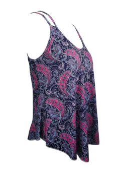 Hot Pink Asymmetry Tribal Print Camisole Top -OLALA Clothing Shop 334297 P 1684299062258