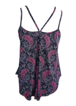 Hot Pink Asymmetry Tribal Print Camisole Top -OLALA Clothing Shop 334297 P 1684299062649