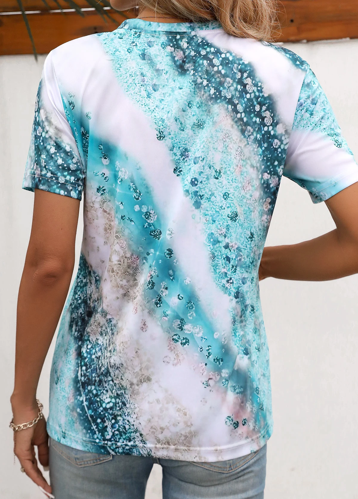 Multi Color Ombre Short Sleeve T Shirt 4 Multi Color Ombre Short Sleeve T Shirt - Image 2