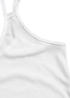 White Scoop Neck Double Straps Camisole Top -OLALA Clothing Shop 335259 P 1685424861948