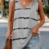 Grey Striped V Neck Tank Top -OLALA Clothing Shop 335381 P 16855260154740