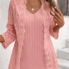 Dusty Pink Fake 2in1 Long Sleeve Blouse -OLALA Clothing Shop 336501 P 16903658755473