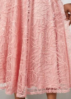 Pink Sequin Long Sleeve Round Neck Dress -OLALA Clothing Shop 338941 P 16958087794894