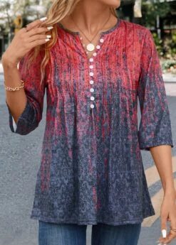 Coral Tuck Stitch Random Floral Print T Shirt 11 Coral Tuck Stitch Random Floral Print T Shirt -OLALA Clothing Shop 341948 P 16983147180824